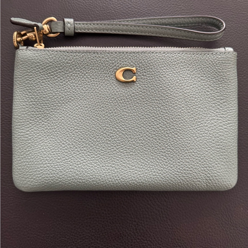 Coach Polished Pebble Leather Essential Small Wristlet